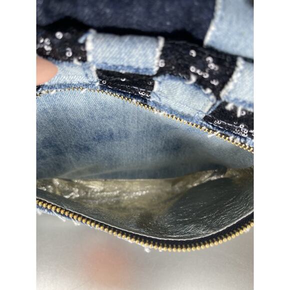 Marc Jacobs Blue Denim Biker Patchwork Shoulder Paradise Backpack Bag - Picture 3 of 10